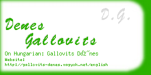 denes gallovits business card